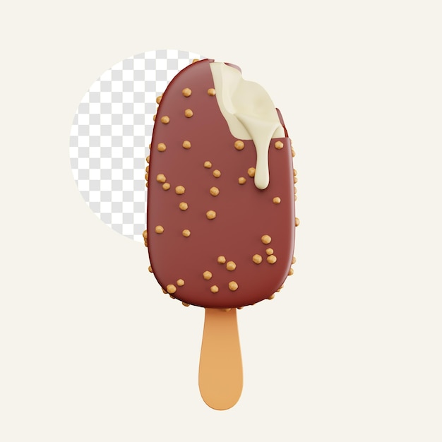 3d render illustration Ice Cream Stick isolated icon
