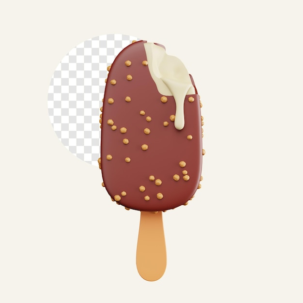 3D рендеринг иллюстрации Ice Cream Stick изолированный значок