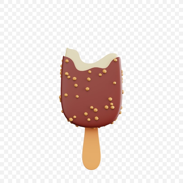 Бесплатный PSD 3d рендеринг иллюстрации ice cream stick изолированный значок