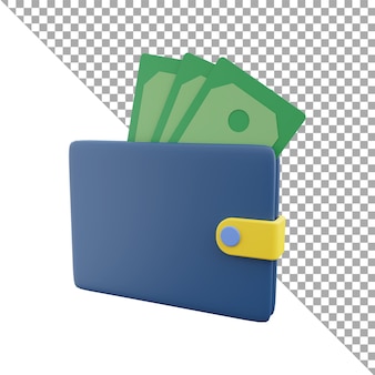 3d render illustration icon wallet