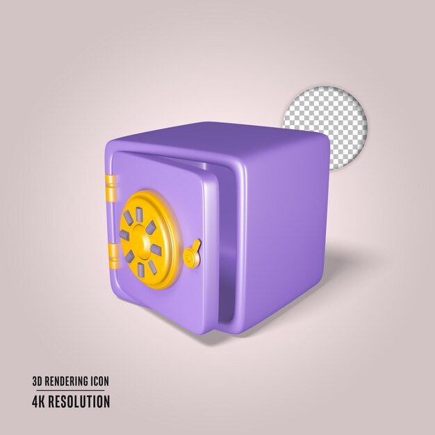 3d render illustration safe money locker isolated icon