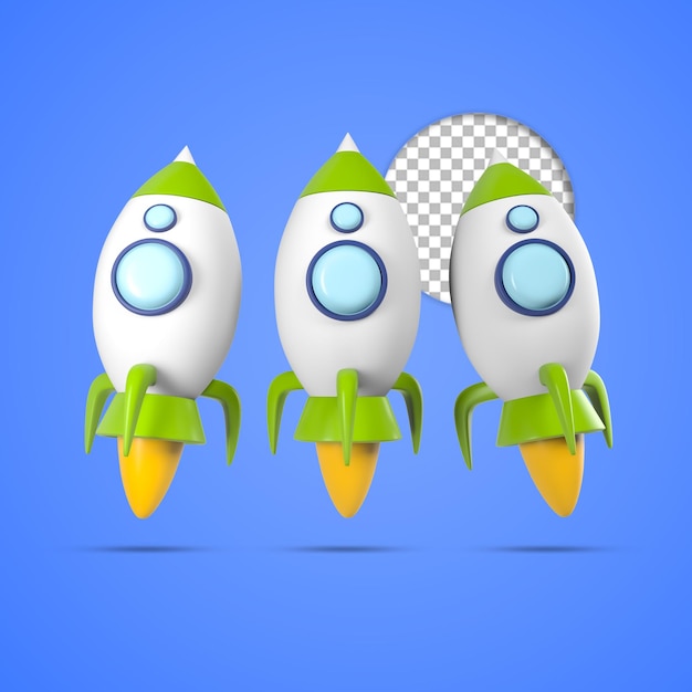 3d render illustration spaceship rocket isolated icon