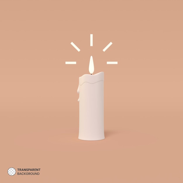 3D Render isolate Candle icon