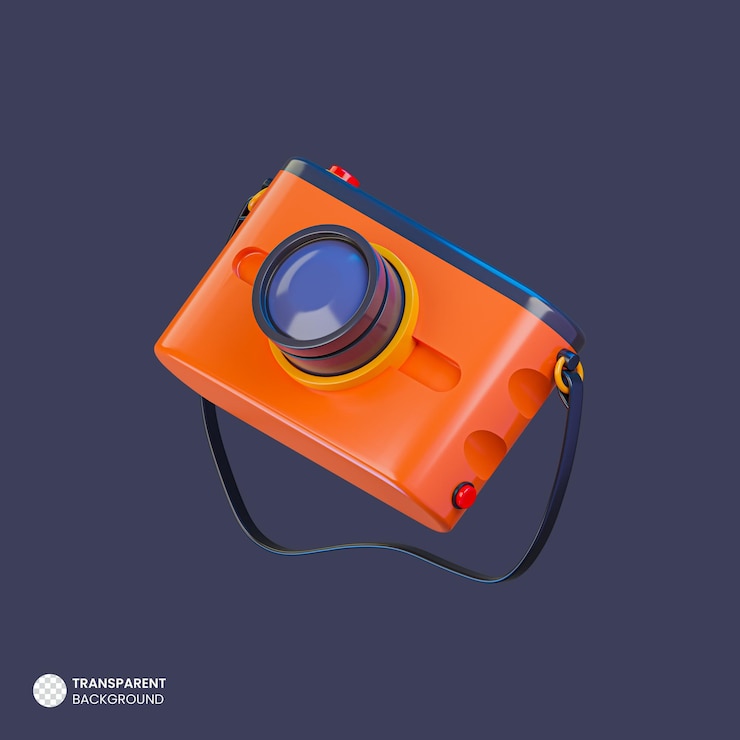 Free PSD 3d render isolated camera icon