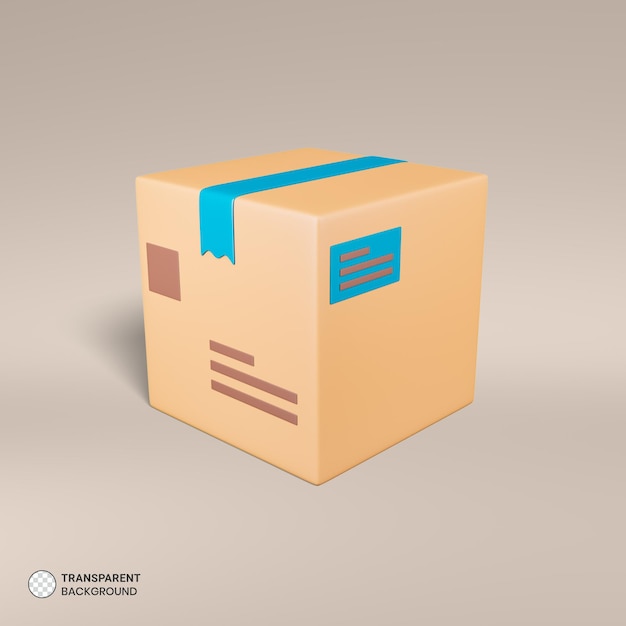 3D Render Isolated Delivery Box Icon
