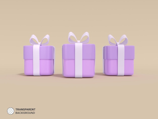 3D Render Isolated Gift Box Icon