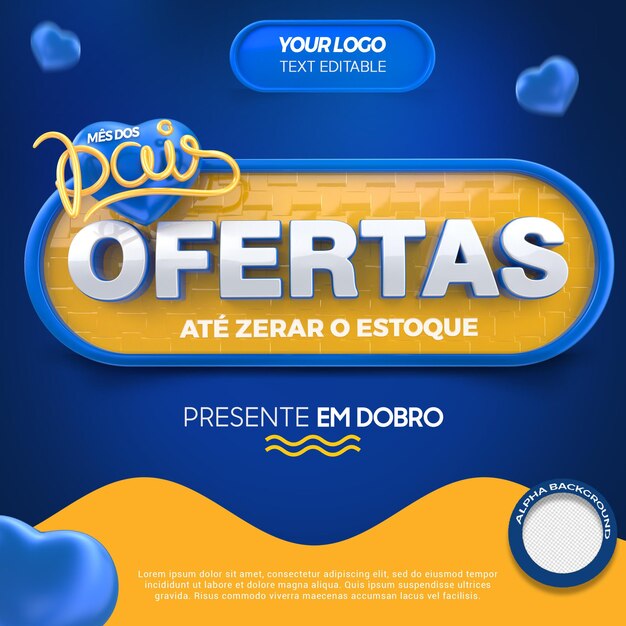 3d render label offers parents month for general stores in brazil
