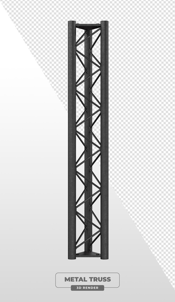 Free PSD 3d render of a metal truss structure