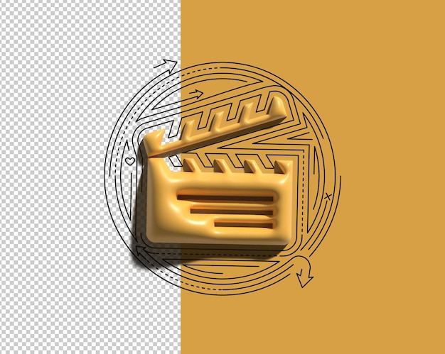 PSD gratuito file psd trasparente di movie maker con rendering 3d.
