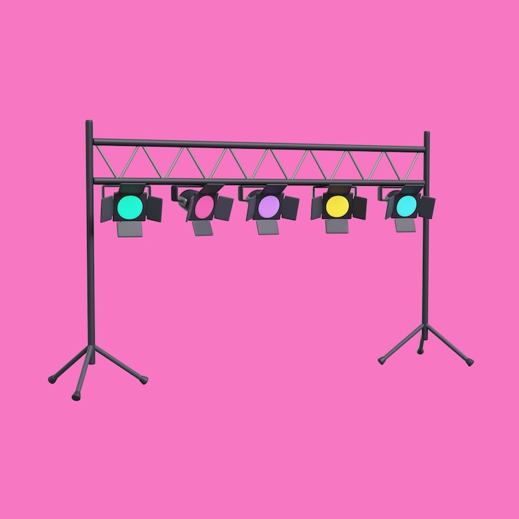 Free PSD 3d render of neon spotlights