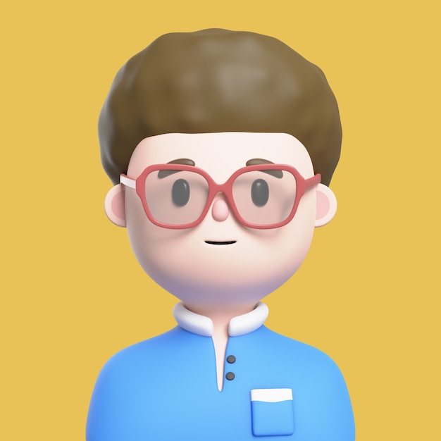 Бесплатный PSD 3d визуализация персонажа аватара