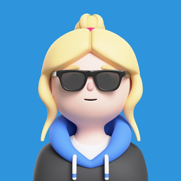 Бесплатный PSD 3d визуализация персонажа аватара