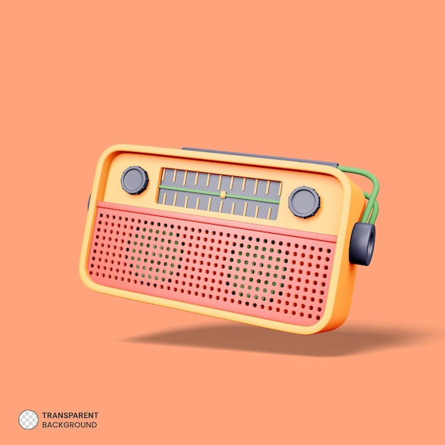 3d render portable radio icon