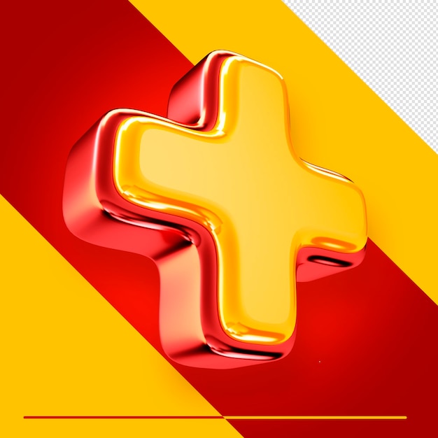 Free PSD 3d render red and yellow alphabet for compositions