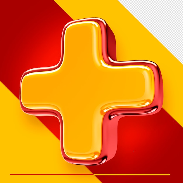 3d render red and yellow alphabet for compositions