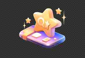 Free PSD 3d render of smartphone with twinkle stars