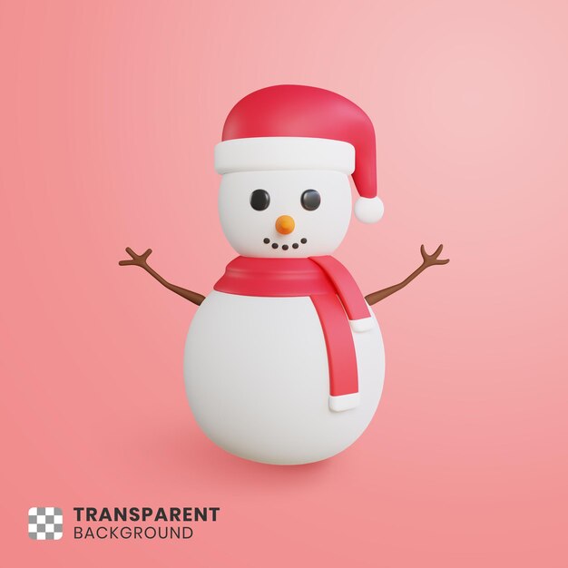 3d render of snowman