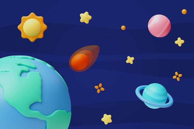 3D レンダリング スペースイラスト