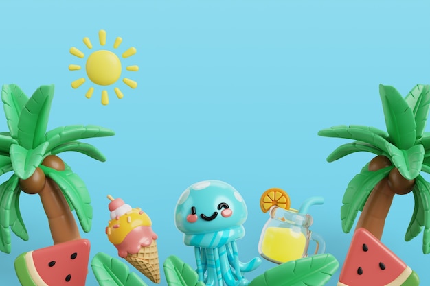 3d render of summer background