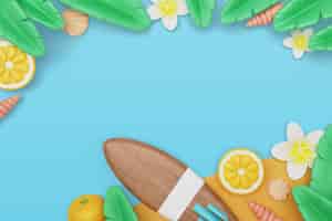 Free PSD 3d render of summer background