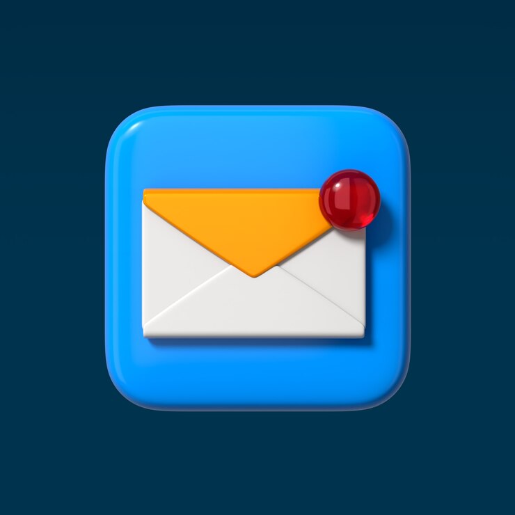 Free PSD 3d rendered email notification icon