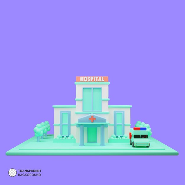 3d rendered isolated hospital icon