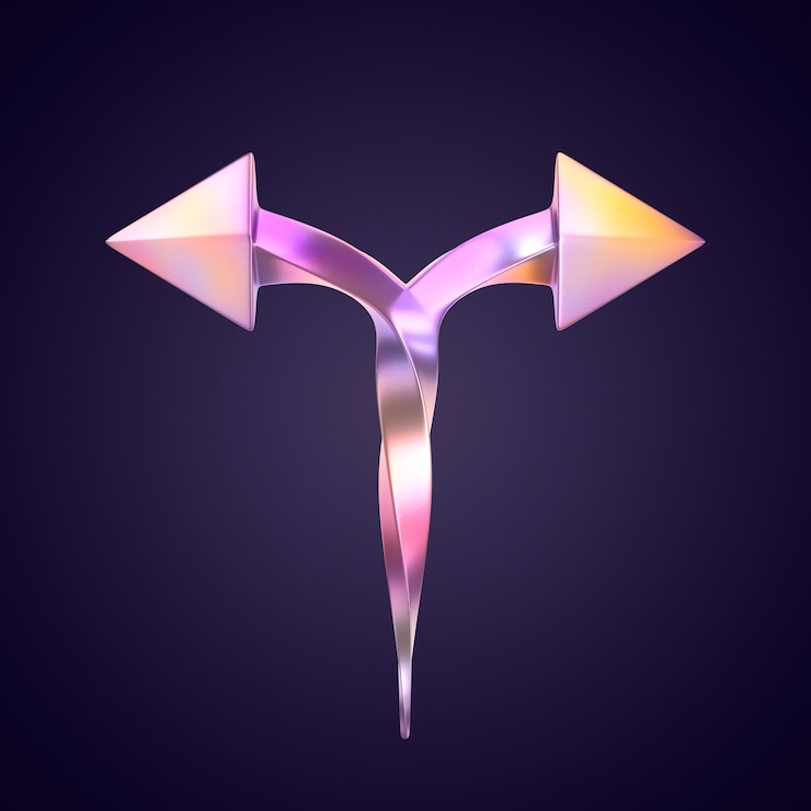 Free PSD 3d rendering of arrow icon