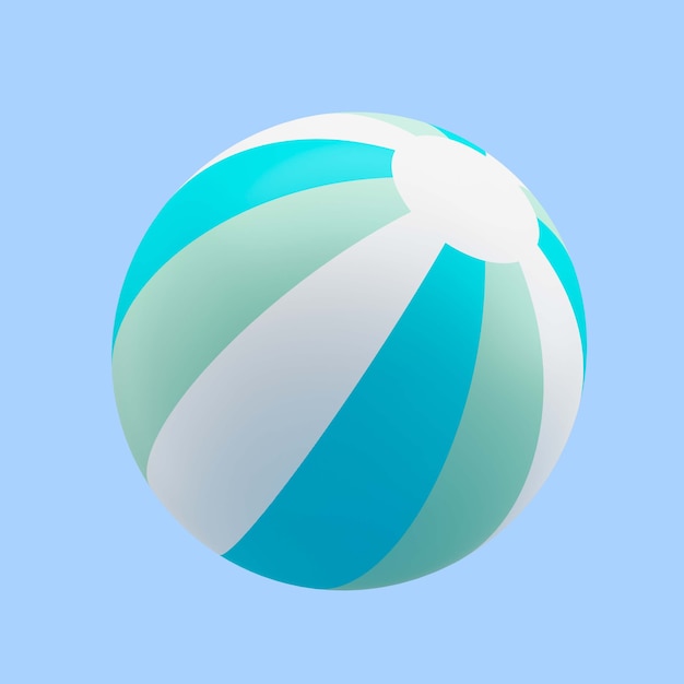 3d rendering of beach ball travel icon