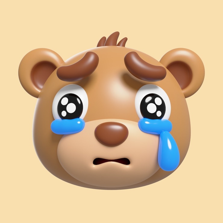 Free PSD 3d rendering of  bear emoji icon