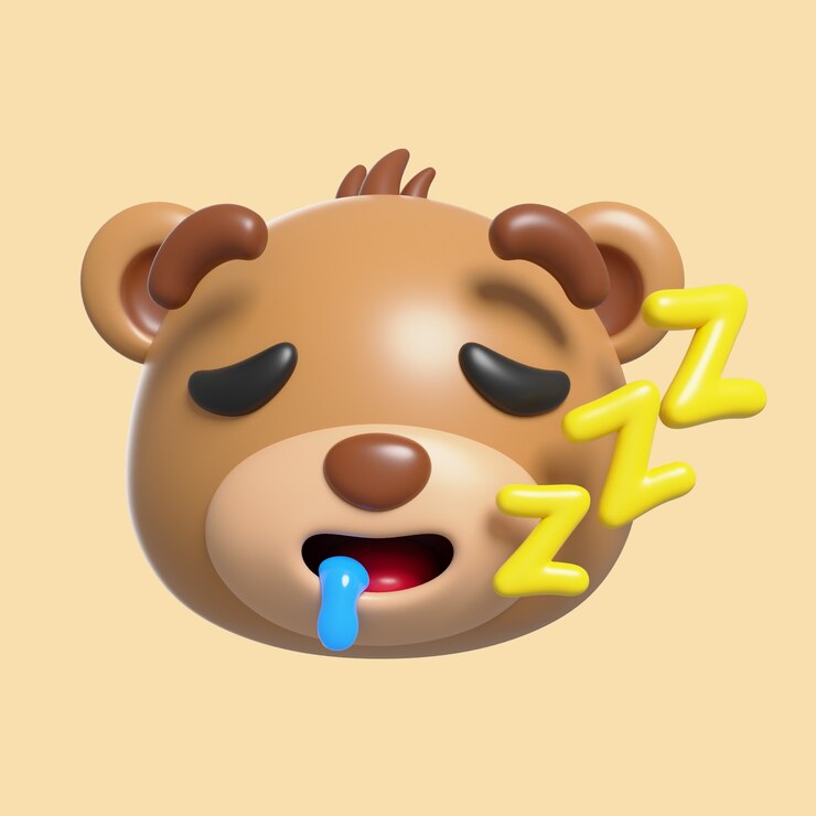 Free PSD 3d rendering of  bear emoji icon