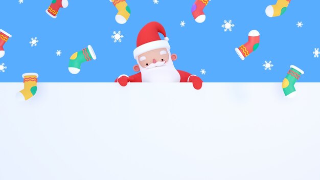 3d rendering of blank christmas banner