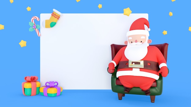 3d rendering of blank christmas banner