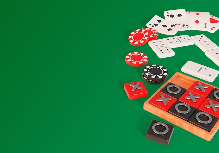Free PSD 3d rendering of board games still life