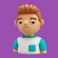 Free PSD 3d rendering of boy avatar emoji