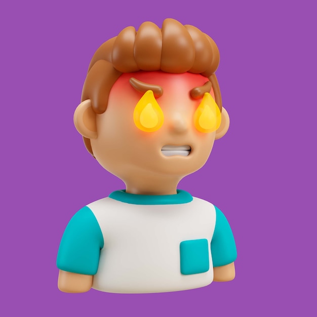 Free PSD 3d rendering of boy avatar emoji