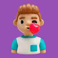 PSD gratuito rappresentazione 3d dell'emoji dell'avatar del ragazzo