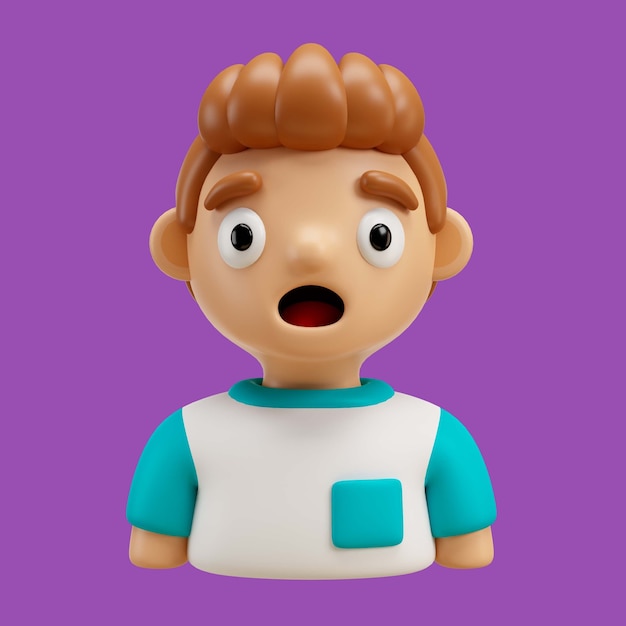 Free PSD 3d rendering of boy avatar emoji