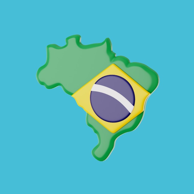 3d rendering of brazil icon