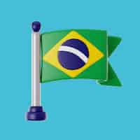 Free PSD 3d rendering of brazil icon