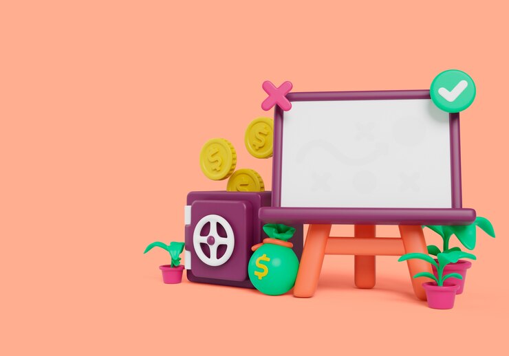 Free PSD 3d rendering of business still life background
