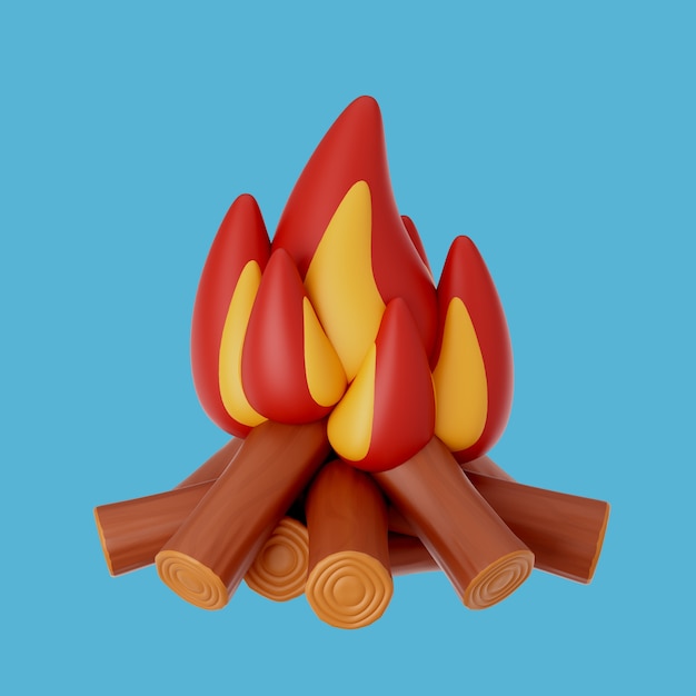 3d rendering of camping icon