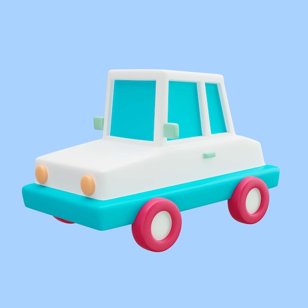 Free PSD 3d rendering of car travel icon