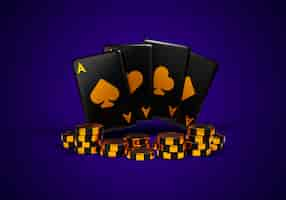 Free PSD 3d rendering of casino elements