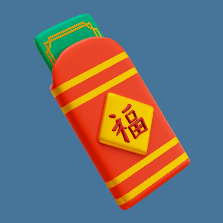 Free PSD 3d rendering of chinese new year icon