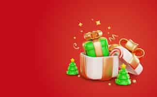 Free PSD 3d rendering of  christmas background