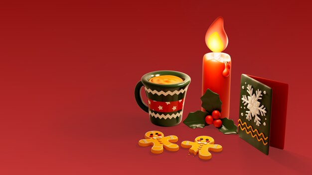 3d rendering of christmas background