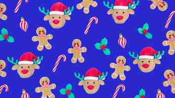 Free PSD 3d rendering christmas pattern design