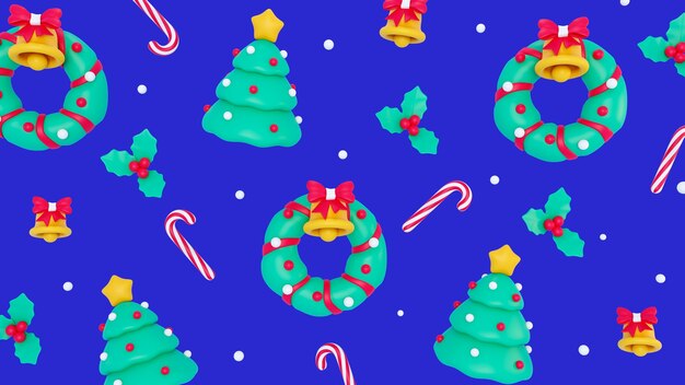 3d rendering christmas pattern design