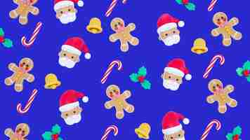 Free PSD 3d rendering christmas pattern design