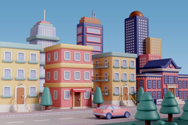 3D 도시 일러스트레이션